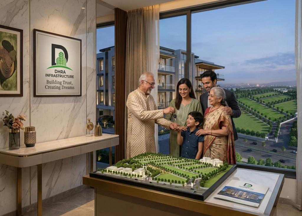Family taking possession of home
